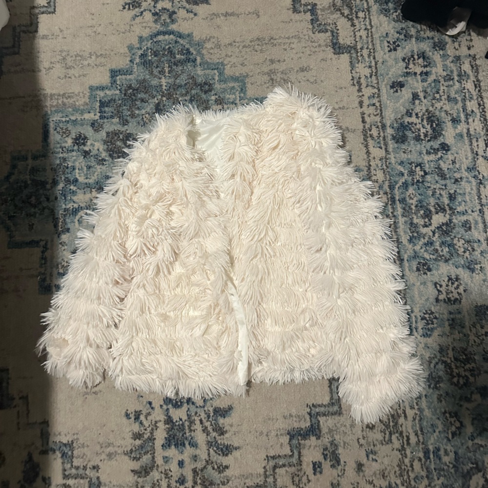 Faux fur cardigan jacket